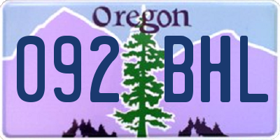 OR license plate 092BHL