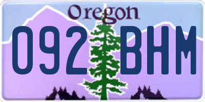 OR license plate 092BHM