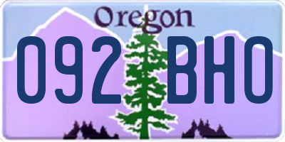 OR license plate 092BHO