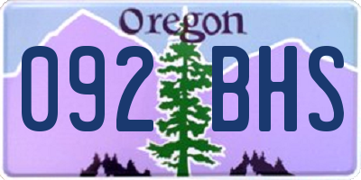 OR license plate 092BHS