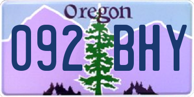 OR license plate 092BHY