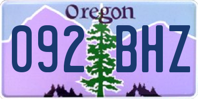 OR license plate 092BHZ
