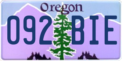 OR license plate 092BIE