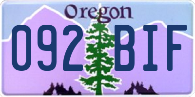 OR license plate 092BIF