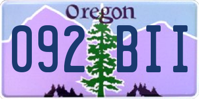 OR license plate 092BII