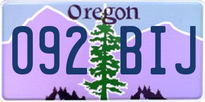 OR license plate 092BIJ