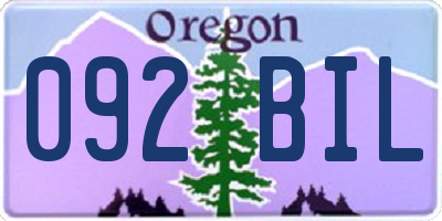 OR license plate 092BIL