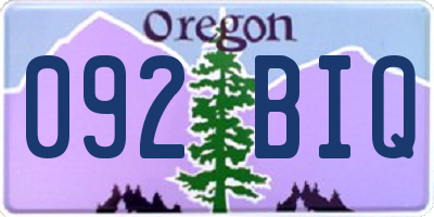 OR license plate 092BIQ