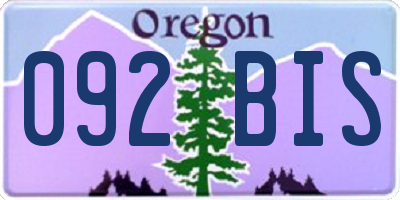 OR license plate 092BIS