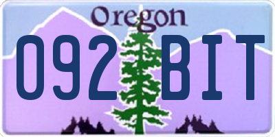 OR license plate 092BIT