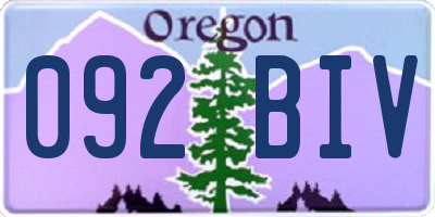 OR license plate 092BIV