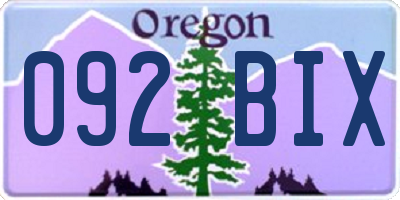 OR license plate 092BIX