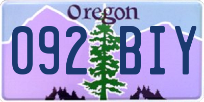 OR license plate 092BIY