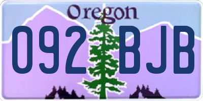 OR license plate 092BJB