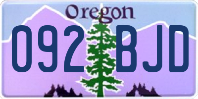 OR license plate 092BJD