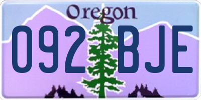 OR license plate 092BJE