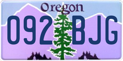 OR license plate 092BJG
