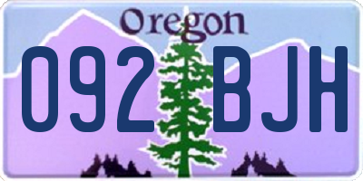 OR license plate 092BJH