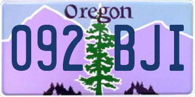 OR license plate 092BJI