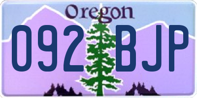 OR license plate 092BJP