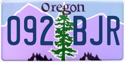 OR license plate 092BJR