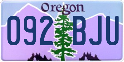 OR license plate 092BJU