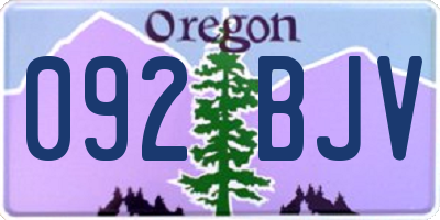 OR license plate 092BJV