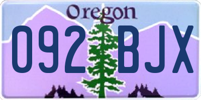 OR license plate 092BJX