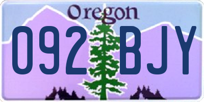 OR license plate 092BJY