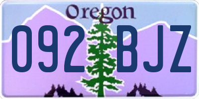 OR license plate 092BJZ