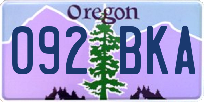OR license plate 092BKA