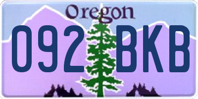 OR license plate 092BKB