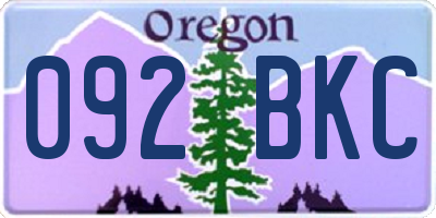OR license plate 092BKC