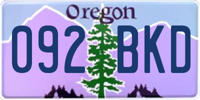OR license plate 092BKD