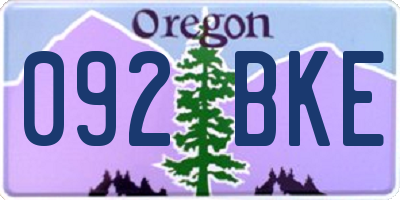 OR license plate 092BKE