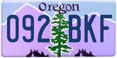 OR license plate 092BKF