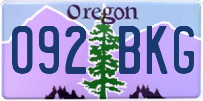 OR license plate 092BKG