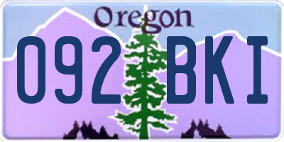 OR license plate 092BKI