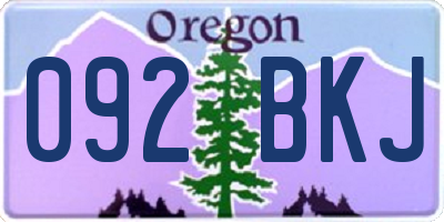 OR license plate 092BKJ
