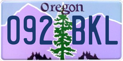 OR license plate 092BKL
