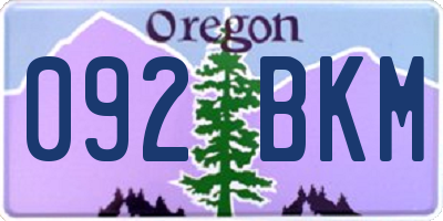 OR license plate 092BKM