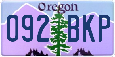 OR license plate 092BKP