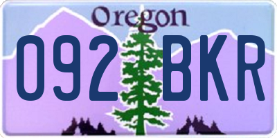 OR license plate 092BKR