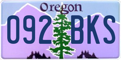 OR license plate 092BKS