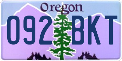OR license plate 092BKT