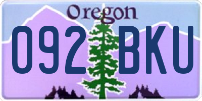 OR license plate 092BKU