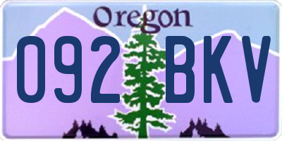 OR license plate 092BKV