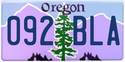 OR license plate 092BLA