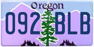 OR license plate 092BLB
