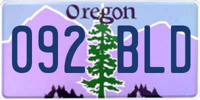 OR license plate 092BLD